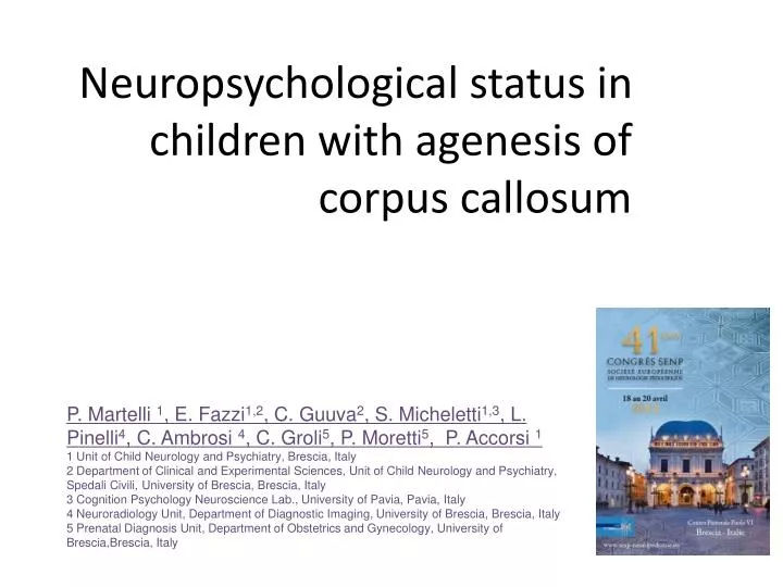 neuropsychological status in children with agenesis of corpus callosum