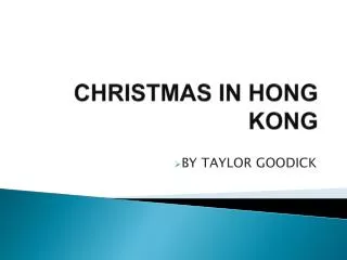 CHRISTMAS IN HONG KONG