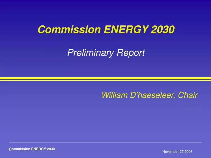 commission energy 2030 preliminary report