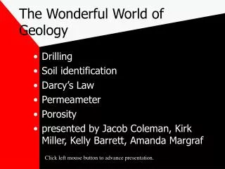The Wonderful World of Geology