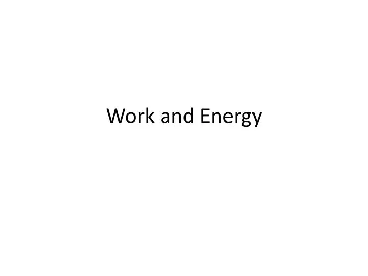 work and energy