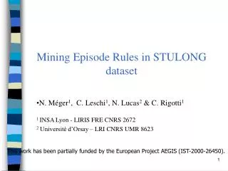 Mining Episode Rules in STULONG dataset