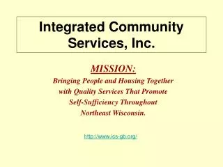 Integrated Community Services, Inc.