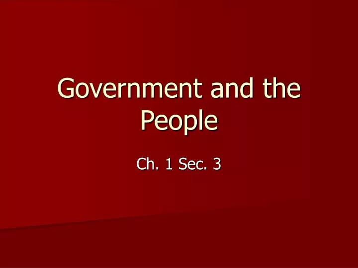 government and the people