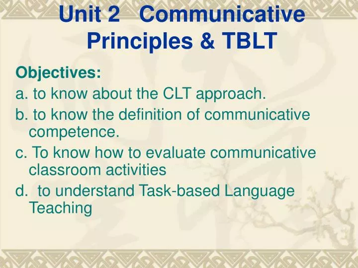 unit 2 communicative principles tblt