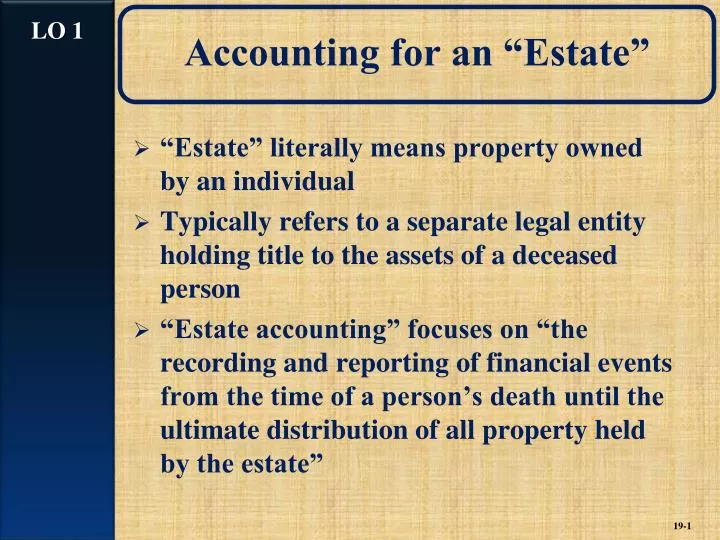 accounting for an estate