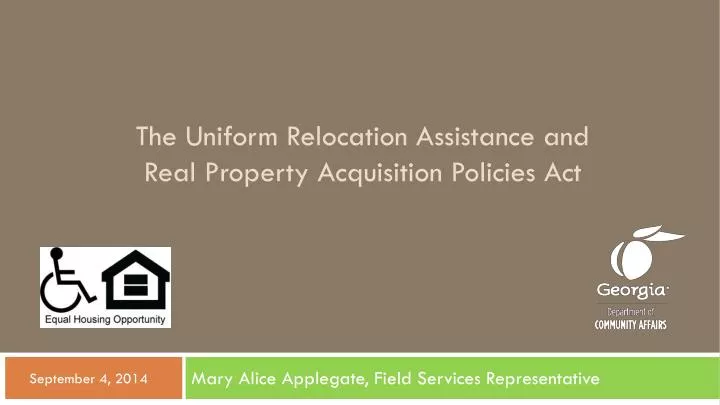 the uniform relocation assistance and real property acquisition policies act