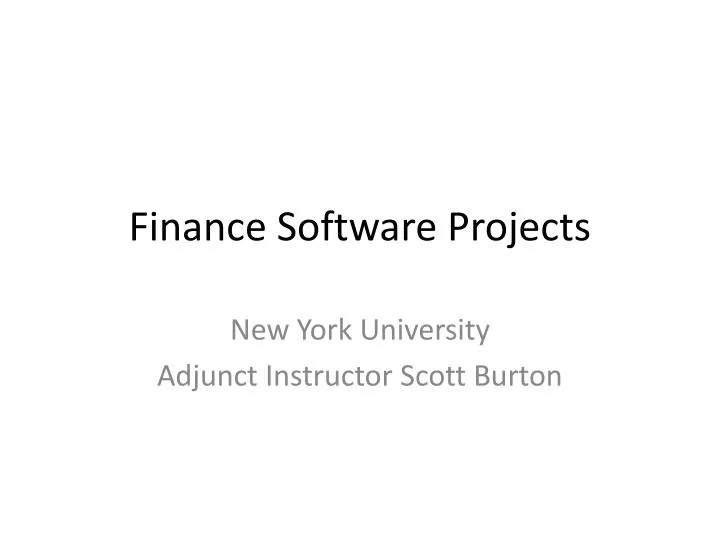 finance software projects
