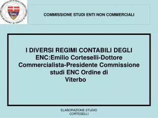 commissione studi enti non commerciali