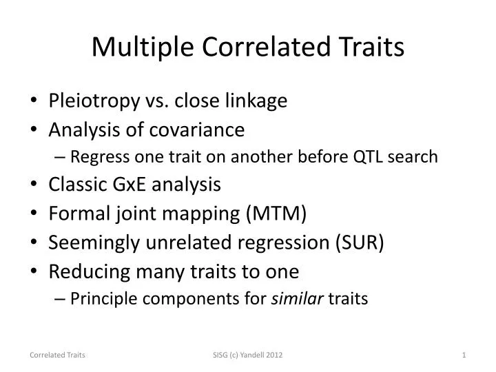 multiple correlated traits