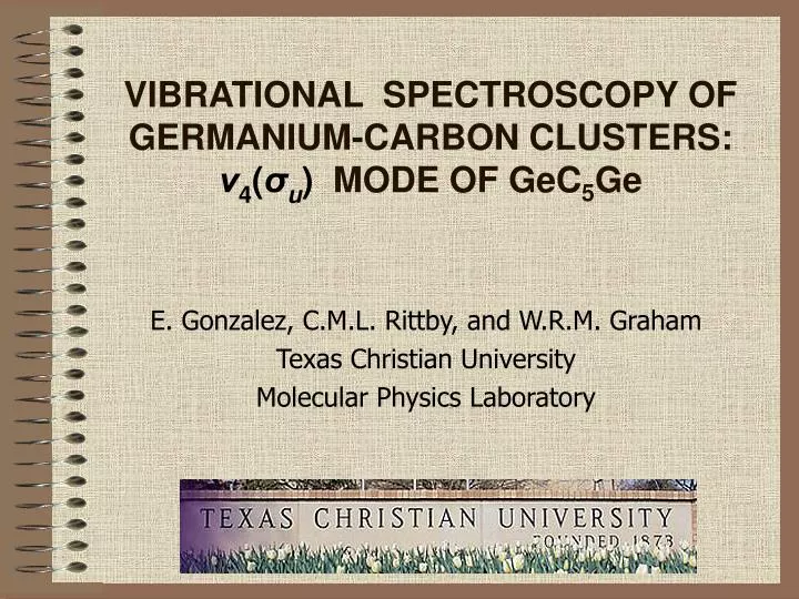 vibrational spectroscopy of germanium carbon clusters 4 u mode of gec 5 ge