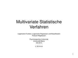 multivariate statistische verfahren