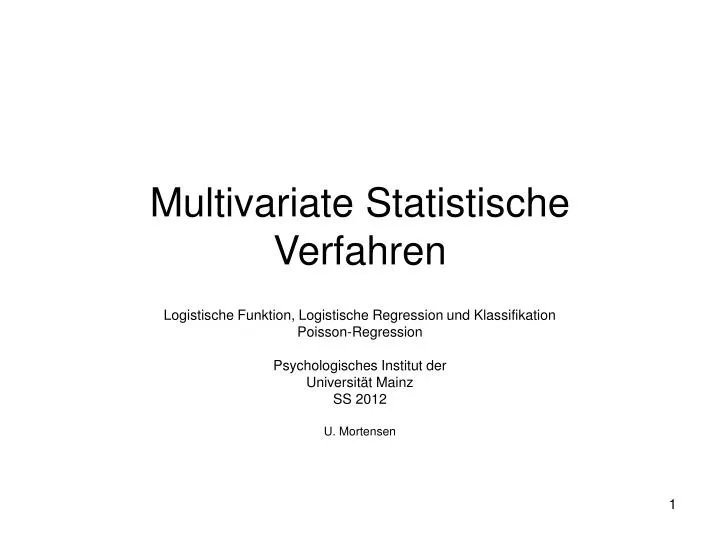 multivariate statistische verfahren