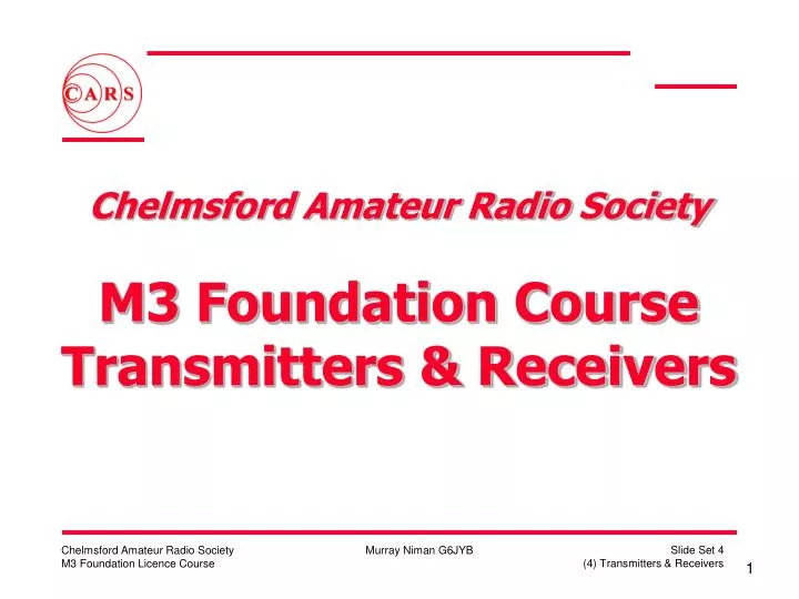 chelmsford amateur radio society m3 foundation course transmitters receivers