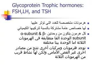 glycoprotein trophic hormones fsh lh and tsh