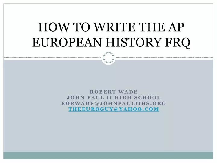 how to write the ap european history frq