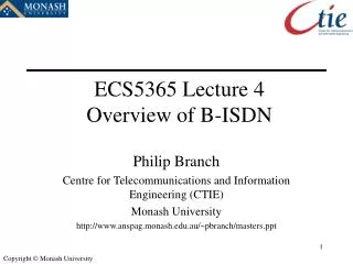 ECS5365 Lecture 4 Overview of B-ISDN