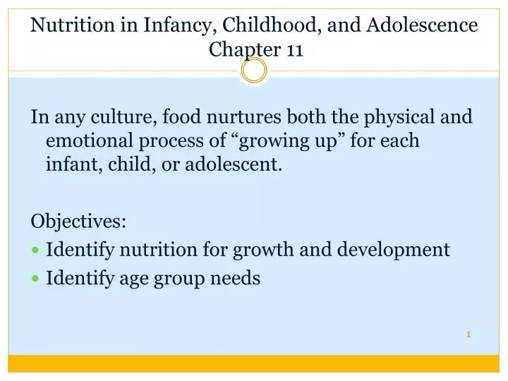 nutrition in infancy childhood and adolescence chapter 11