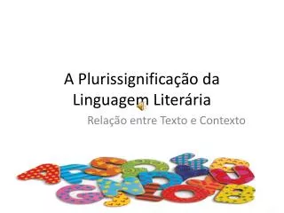 a plurissignifica o da linguagem liter ria