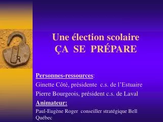 une lection scolaire a se pr pare