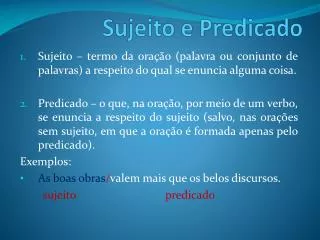 sujeito e predicado