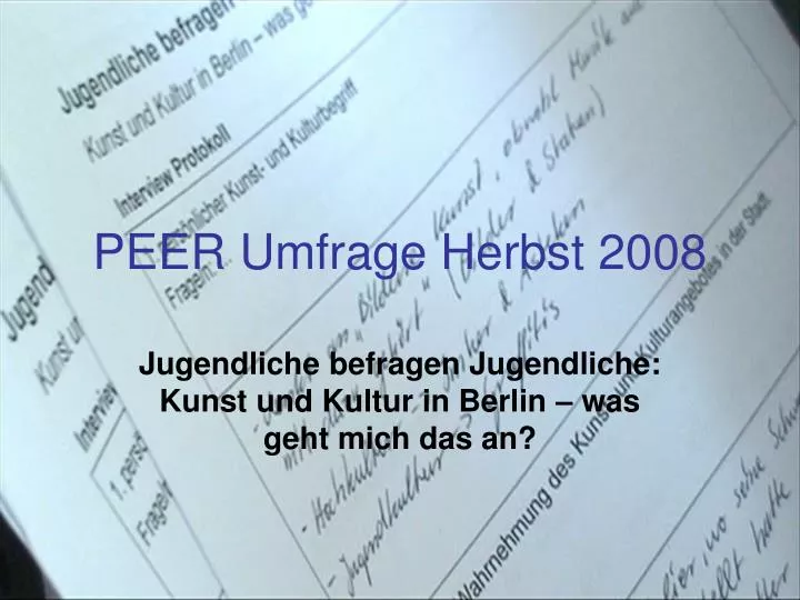peer umfrage herbst 2008