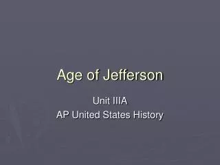 Age of Jefferson