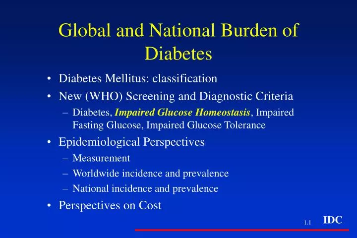 global and national burden of diabetes