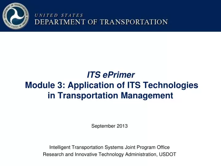its eprimer module 3 application of its technologies in transportation management