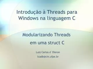introdu o threads para windows na linguagem c