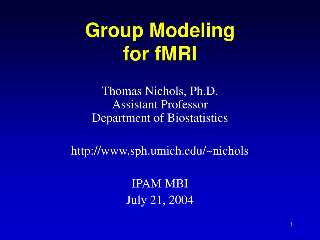 Group Modeling for fMRI - slide 1