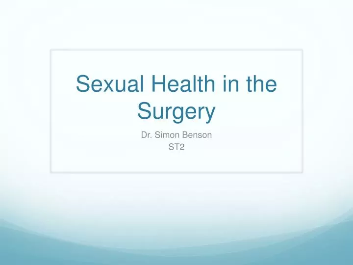sexual health in the surgery