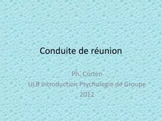 conduite de r union