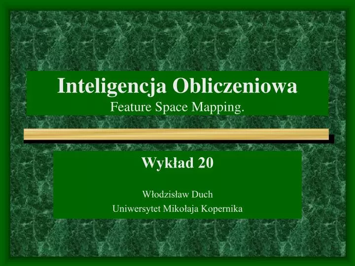 inteligencja obliczeniowa feature space mapping