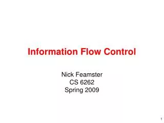 Information Flow Control