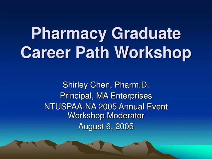 pharmacy graduate career path workshop