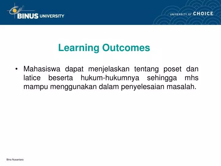 learning outcomes