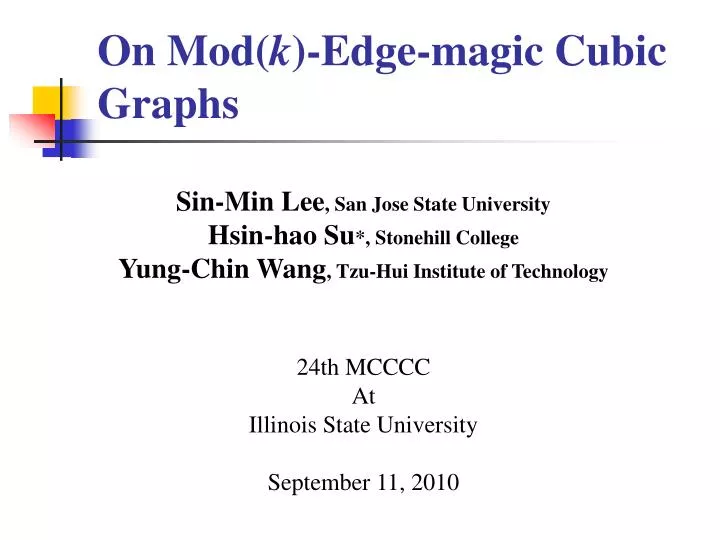 on mod k edge magic cubic graphs