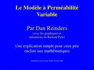 le mod le perm abilit variable par dan reinders avec les graphiques et animations de richard pyle