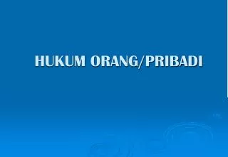 hukum orang pribadi