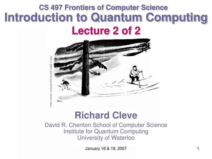 introduction to quantum computing lecture 2 of 2