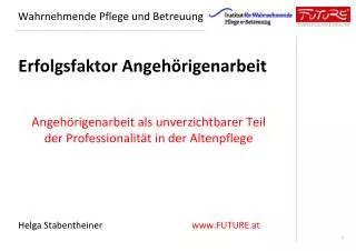 wahrnehmende pflege und betreuung