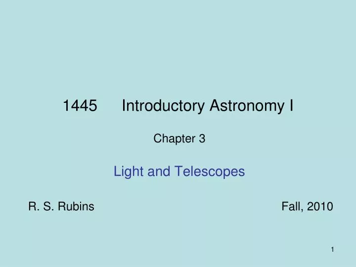 1445 introductory astronomy i