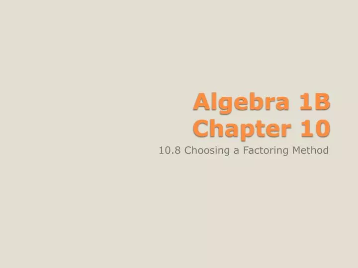 algebra 1b chapter 10