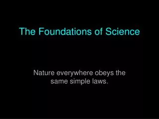 The Foundations of Science