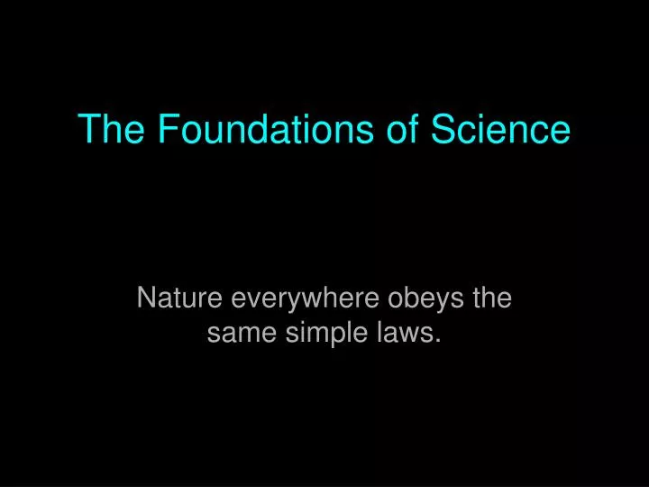 the foundations of science