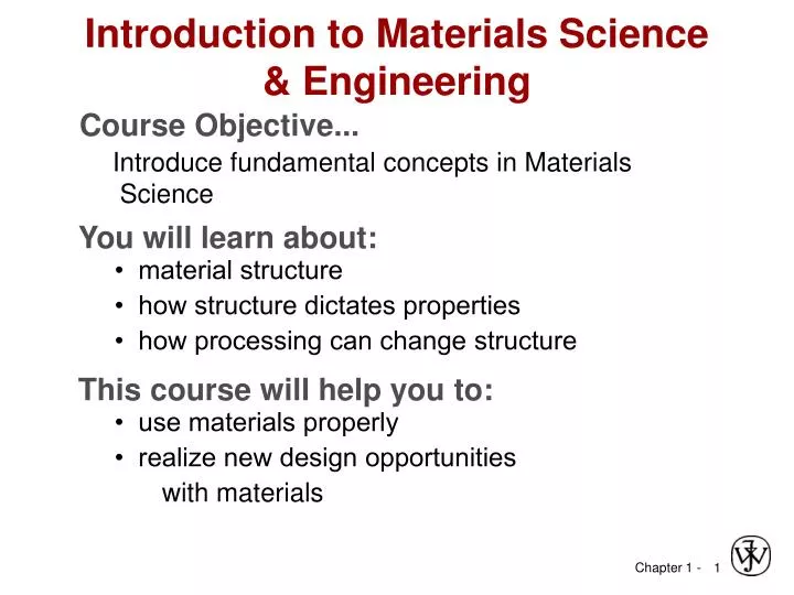 introduction to materials science engineering