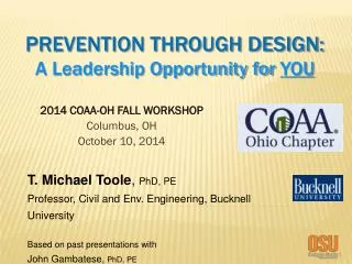2014 COAA-OH FALL WORKSHOP Columbus , OH October 10 , 2014