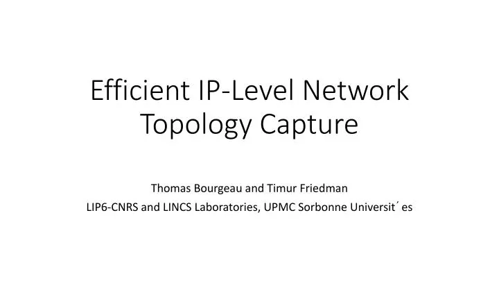 efficient ip level network topology capture