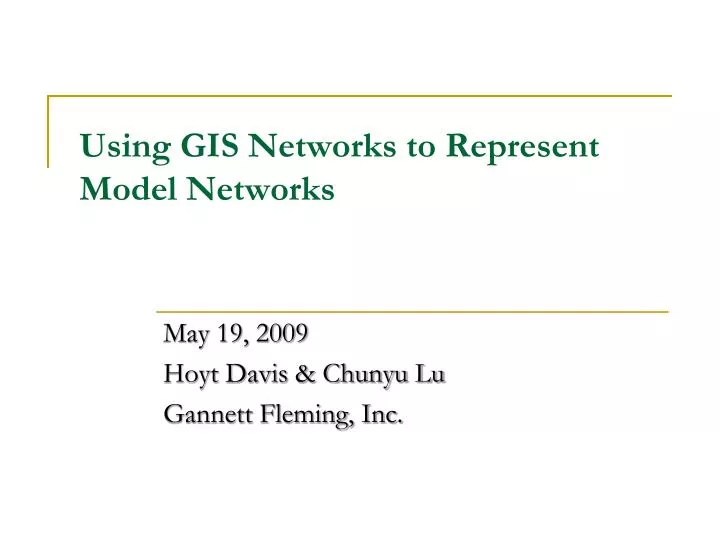 using gis networks to represent model networks